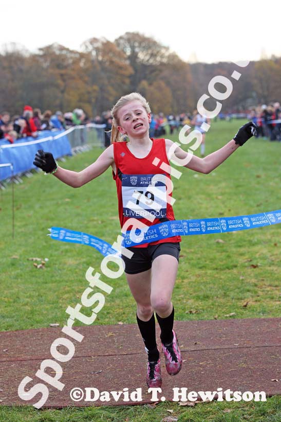 Under-13 girls winner Liverpool Cross Challenge. David T. Hewitson/Sports for All Pics